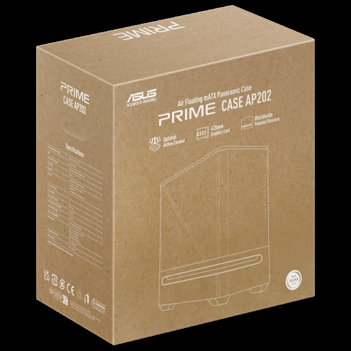 Корпус для ПК ASUS PRIME AP202 TG ARGB BLACK