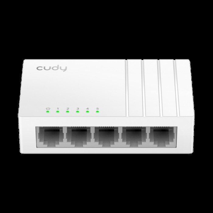 Коммутатор CUDY 5-Port 10/100 Mbps Desktop Switch 5-Port 10/100 Mbps Desktop Switch, 5 10/100M RJ45 Ports, Loop Detection, Desktop Plastic Case, Power Saving, Plug & Play, Wall-Mount