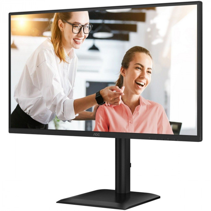 Монитор 27' AOC Q27E4CV  IPS, 2560x1440, 120Hz, 4ms, 350сd/m, 1500:1 | HDMI(2.0), DP(1.4), Type-C(PD-90W), 4xUSB 3.2, RJ45 | HAS, Pivot, Swivel, InPSU, Speakers, Vesa 100, Black