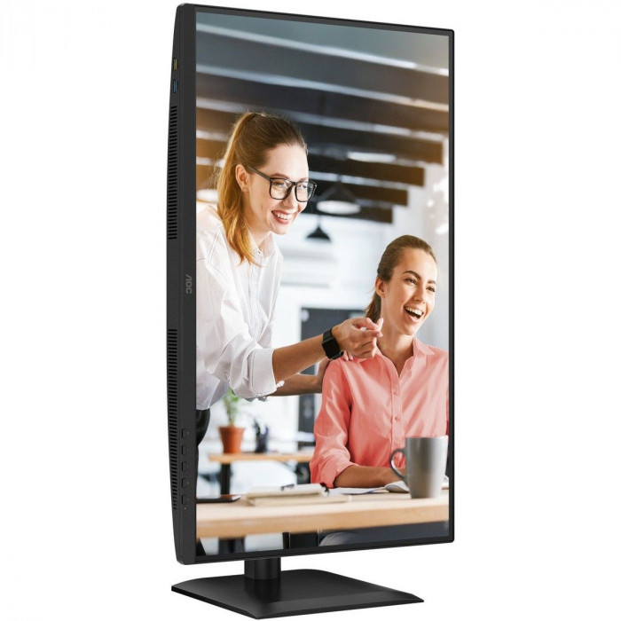 Монитор 27' AOC Q27E4CV  IPS, 2560x1440, 120Hz, 4ms, 350сd/m, 1500:1 | HDMI(2.0), DP(1.4), Type-C(PD-90W), 4xUSB 3.2, RJ45 | HAS, Pivot, Swivel, InPSU, Speakers, Vesa 100, Black