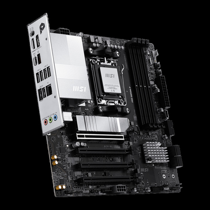 Материнская плата MSI PRO B850M-P B850, AM5, 4*DDR5, 4*PCIEx16, 3*M.2, 2*TypeC, 1*USB3.2Gen2, 6*USB3.2Gen1, 8*USB2.0, 4*SATA3.0, 5G, DP, HDMI, M-ATX, RTL
