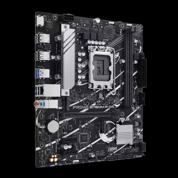 Материнская плата ASUS PRIME B760M-R D4 LGA1700 mATX 2xDDR4 PCIEx16 2xPCIEx1 2xM.2 HDMI 2.5GLAN