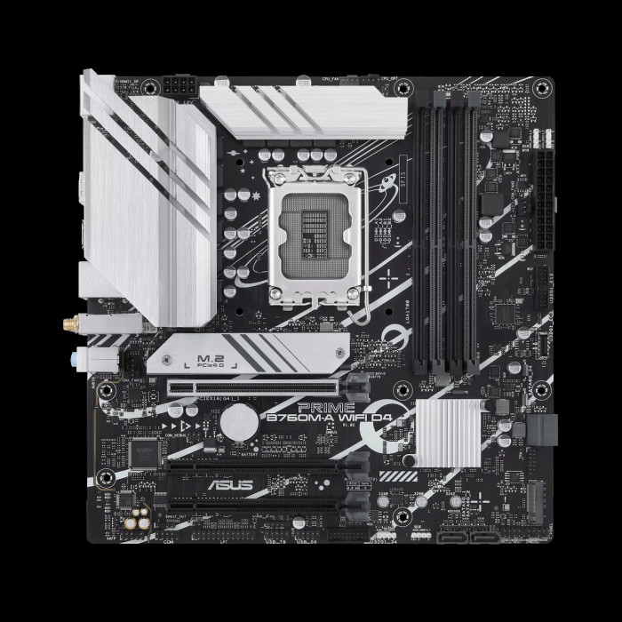 Материнская плата ASUS PRIME B760M-A WIFI D4 LGA1700 mATX 4xDDR4 3xPCIEx16 2xM.2 DP 2xHDMI 2.5GLAN WiFi 6