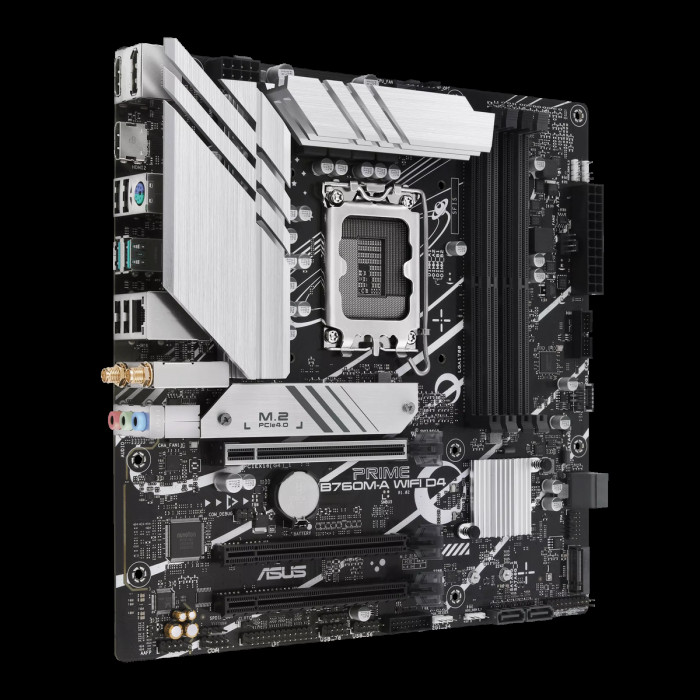 Материнская плата ASUS PRIME B760M-A WIFI D4 LGA1700 mATX 4xDDR4 3xPCIEx16 2xM.2 DP 2xHDMI 2.5GLAN WiFi 6