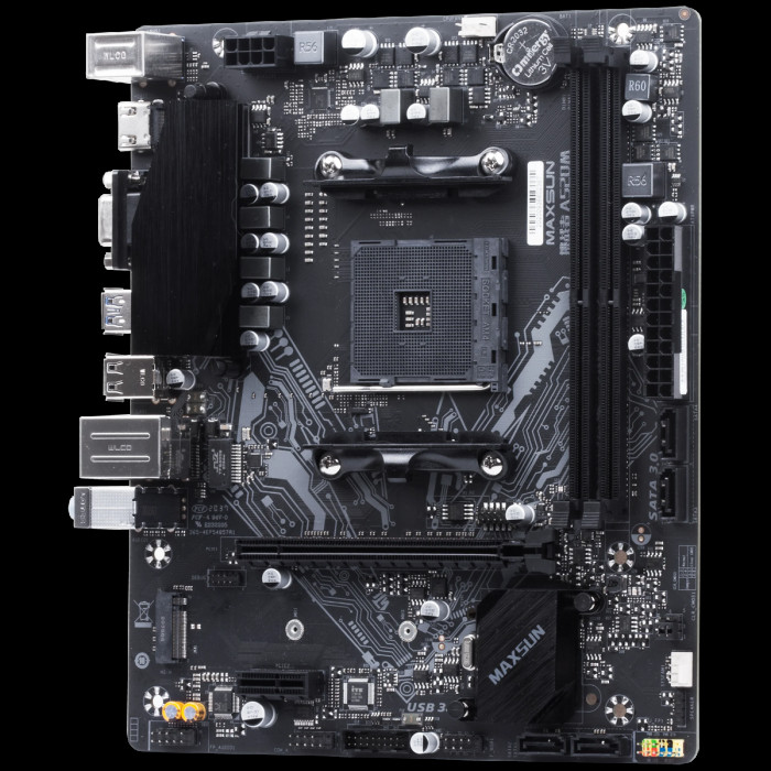 Материнская плата Maxsun MS-Challenger A520M A520, AM4, 2xDDR4, 1*PCIEx16, 1*PCIEx1, 1*M.2, 4*USB3.2Gen1, 6*USB2.0, 3*SATA3.0, 1G, VGA, HDMI, M-ATX, RTL