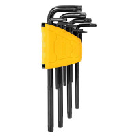 Набор шестигранных ключей «TORX' удлиненных Deli DL234209H 9 шт размеры T10,T15,T20,T25,T27,T30,T40,T45,T50, пластиковый держатель