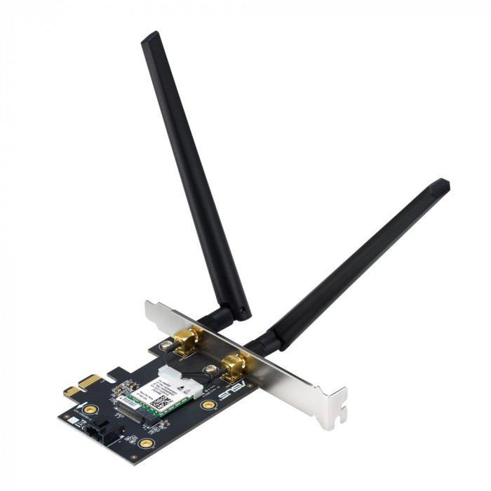 Адаптер беспроводной связи (Wi-Fi) ASUS PCE-AX1800 WiFi 6 Bluetooth 5.2 1201Mbps+574Mbps 5GHz/2.4GHz (90IG07A0-MO0B00) (463849)