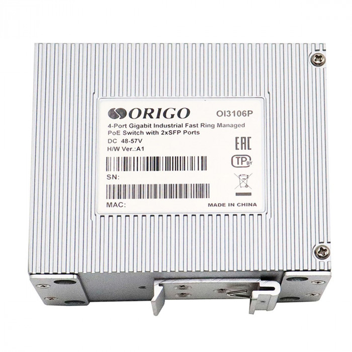 Коммутатор ORIGO OI3106P/60W/A1A Промышленный управляемый L2PoE-коммутатор 4x1000Base-T PoE+,2x1000Base-X SFP, PoE-бюджет 60 Вт