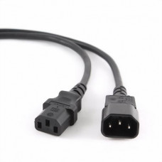Кабель питания сист.блок-монитор Cablexpert PC-189-VDE-5M, 5м, C13-C14, VDE, 10А, Сечение провода: 0,75 мм2, черный, с заземлением {55}