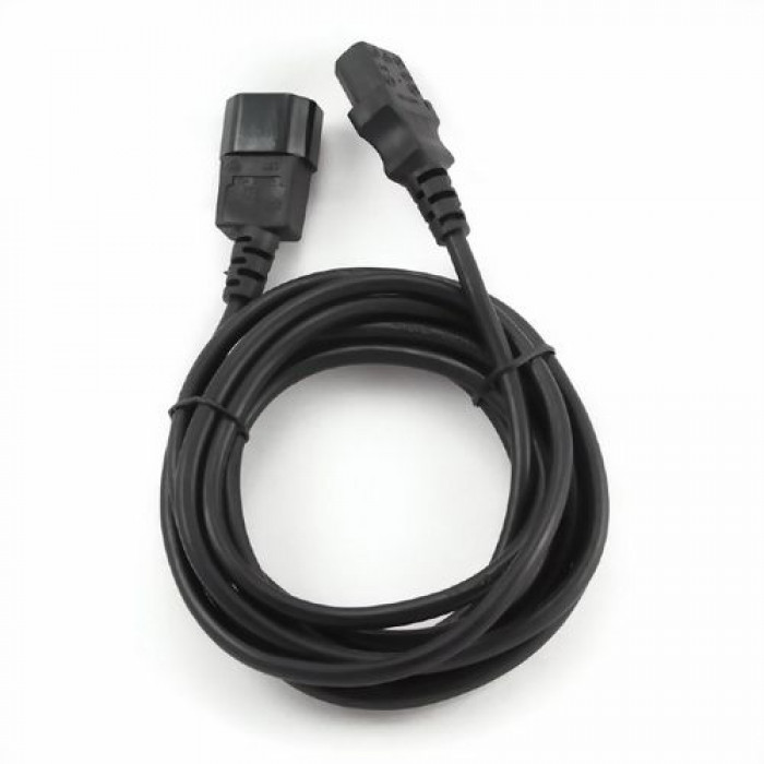 Кабель питания сист.блок-монитор Cablexpert PC-189-VDE-5M, 5м, C13-C14, VDE, 10А, Сечение провода: 0,75 мм2, черный, с заземлением {55}