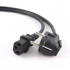 Кабель питания Cablexpert PC-186-1-3M, 3м, Schuko- C13, Сечение провода 3x1кв.мм, черный, с заземлением, пакет {75} (792594)