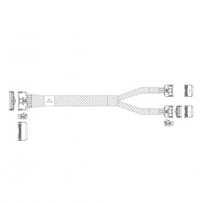 Кабель L285MM005-SD-R Cable MCIO x8 74P (STRAIGHT TYPE)  -TO-  2*MCIO x4 38P (STRAIGHT TYPE) , L:80cm