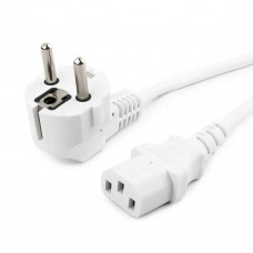 Кабель питания Cablexpert PC-186-1-3 белый, 1.8м, Schuko(S22) - C13, Сечение провода 3x1кв.мм, с заземлением, без индивидуальной упаковки (сборка)