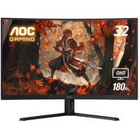 Монитор 31.5' AOC CQ32G4VE Curved VA, 2560x1440, 180Hz, 1ms, 300сd/m, 3500:1, HDR10 | 2xHDMI(2.0), DP(1.4) | InPSU, Vesa 100, Black/Grey
