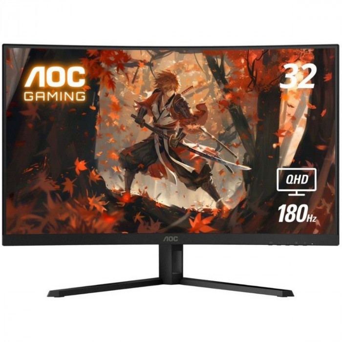 Монитор 31.5' AOC CQ32G4VE Curved VA, 2560x1440, 180Hz, 1ms, 300сd/m, 3500:1, HDR10 | 2xHDMI(2.0), DP(1.4) | InPSU, Vesa 100, Black/Grey
