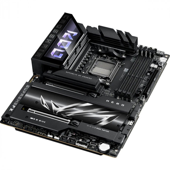 Материнская плата ASUS ROG CROSSHAIR X870E HERO AM5 ATX 4xDDR5 2xPCIEx16 5xM.2 4xUSB-C HDMI 2.5GLAN 5GLAN Wi-Fi 7