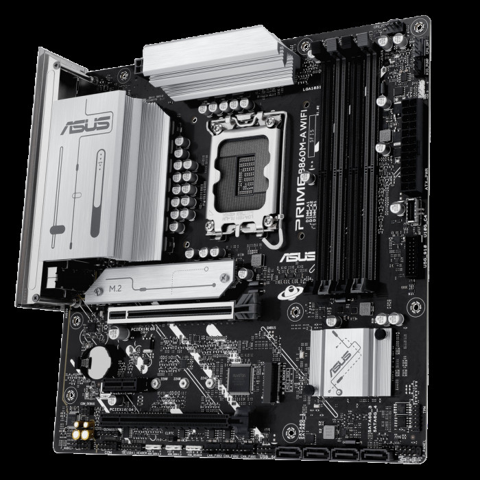 Материнская плата ASUS PRIME B860M-A WIFI LGA1851 mATX 4xDDR5 2xPCIEx16 PCIEx1 2xM.2 USB-C 2xDP HDMI 2.5GLAN Wi-Fi 6Е