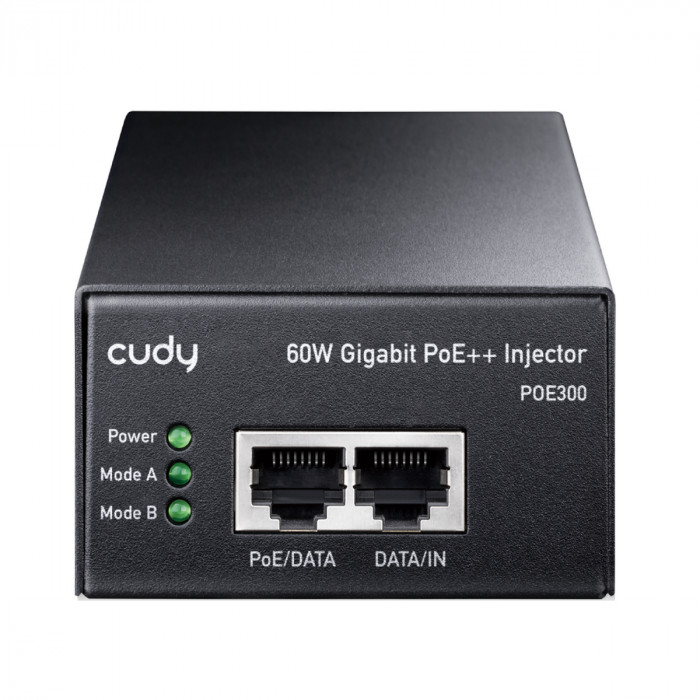 PoE-адаптер CUDY 60W Gigabit PoE+/PoE Injector, 802.3at (60W)/802.3af Standard, Data and Power Carried over The Same Cable Up to 100 Meters, Wall Mount,  Metal Case