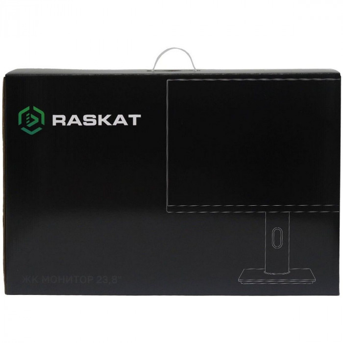 Монитор 23.8' Raskat I24F10DAP 23.8' (IPS, 1920-1080, VGA+HDMI+DP, 5ms, 178°/178°, 1000:1, 100Hz, Pivot, Black)