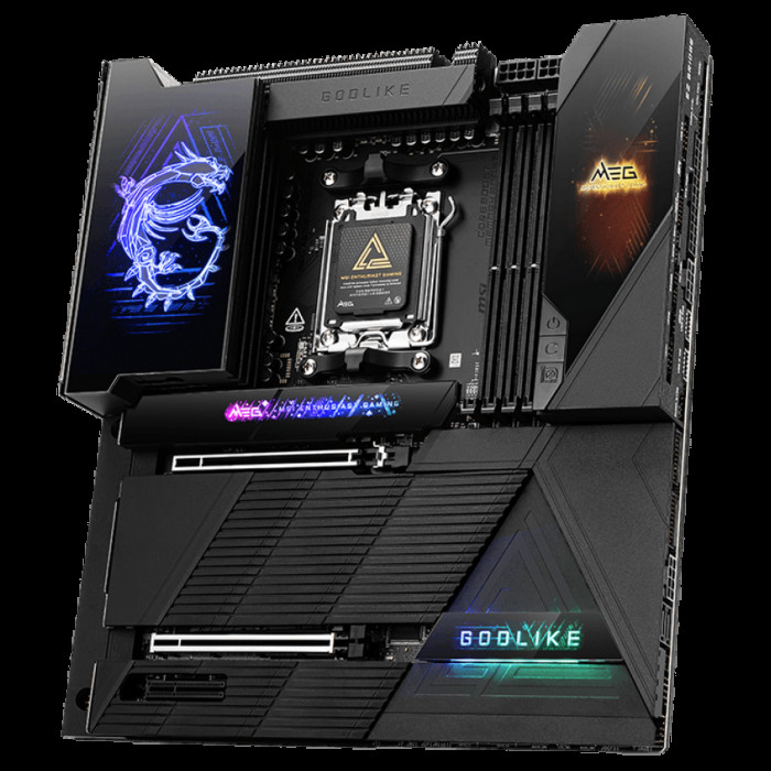 Материнская плата MSI MEG X870E GODLIKE X870E, AM5, 4*DDR5, 2*PCIEx16, 1*PCIEx4, 7*M.2, 7*TypeC, 8*USB3.2Gen2, 4*USB3.2Gen1, 4*USB2.0, 4*SATA3.0, 10G, 5G, 2*Type-C(DP), E-ATX, RTL