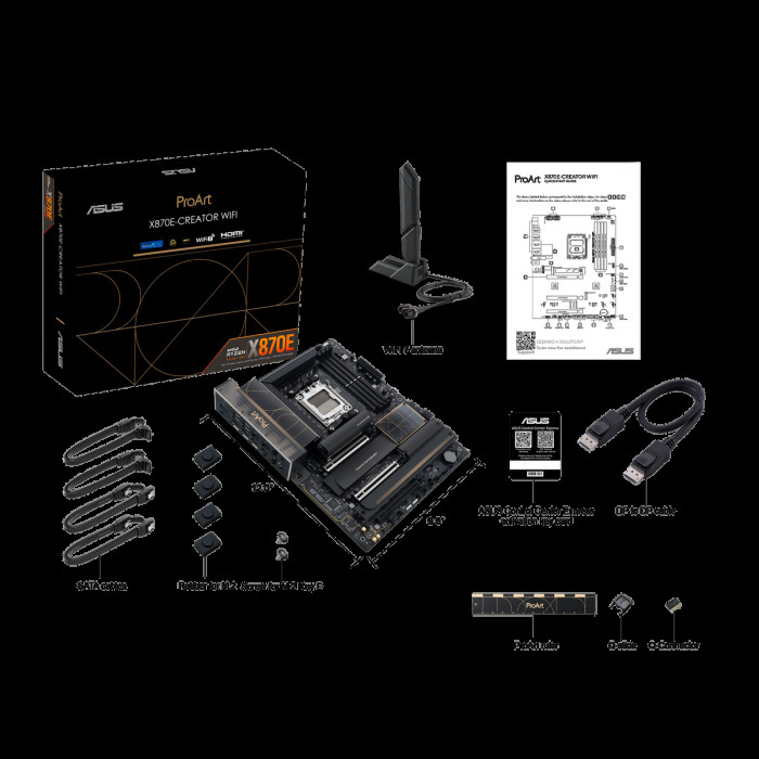 Материнская плата ASUS PROART X870E-CREATOR WIFI AM5 ATX 4xDDR5 3xPCIEx16 4xM.2 3xUSB-C DP HDMI 2.5GLAN 10GLAN Wi-Fi 7