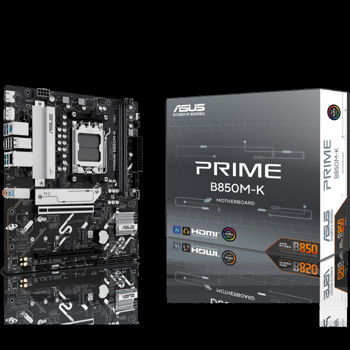 Материнская плата ASUS PRIME B850M-K AM5 mATX 2xDDR5 2xPCIEx16 2xM.2 DP HDMI 2.5GLAN