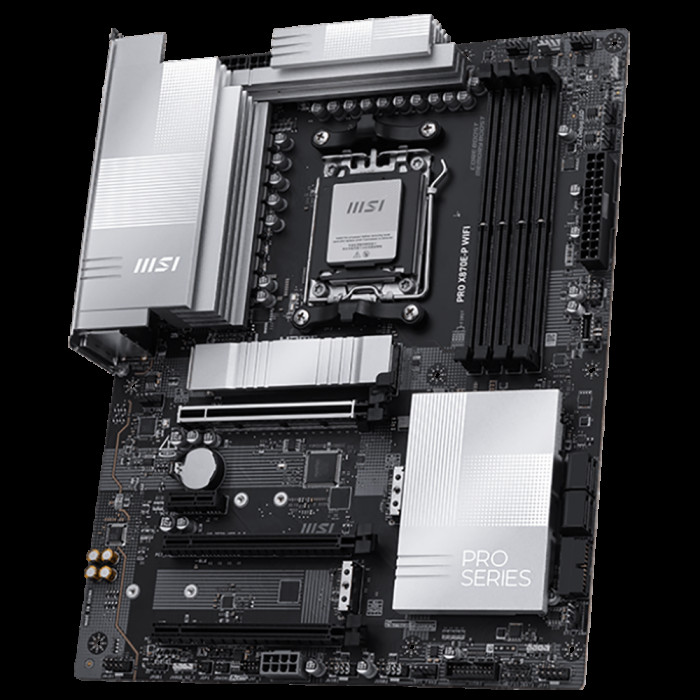 Материнская плата MSI PRO X870E-P WIFI X870E, AM5, 4*DDR5, 3*PCIEx16, 1*PCIEx1, 3*M.2, 2*TypeC, 2*USB3.2Gen2, 6*USB3.2Gen1, 10*USB2.0, 4*SATA3.0, 5G, Type-C(DP), HDMI, ATX, RTL