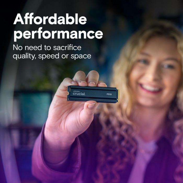 Твердотельный накопитель SSD Crucial P510 1TB PCIe Gen5 NVMe 2280 M.2 SSD with heatsink CT1000P510SSD5