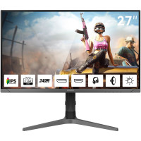 Монитор 27' AIWA MD2715  IPS, 2560x1440, 240Hz, 1ms, 350сd/m, 1000:1, HDR | 2xHDMI(2.0), 2xDP(1.2) | HAS, Pivot, Swivel, ExPSU, Speakers, Vesa 75, Black