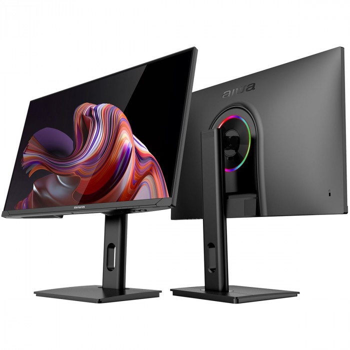 Монитор 27' AIWA MD2714  IPS, 2560x1440, 180Hz, 1ms, 350сd/m, 1200:1, HDR | HDMI(2.0), DP(1.2), Type-C(PD-65W), 2xUSB2.0 | HAS, Pivot, Swivel, ExPSU, Speakers, Vesa 75, Black