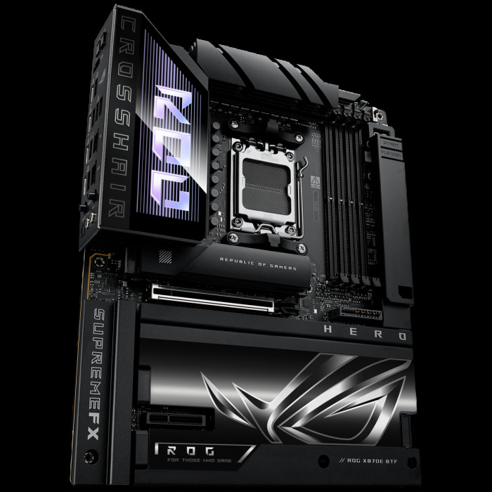 Материнская плата ASUS ROG CROSSHAIR X870E HERO BTF AM5 ATX 4xDDR5 PCIEx16 PCIEx4 5xM.2 4xUSB-C HDMI 5GLAN 2.5GLAN Wi-Fi 7