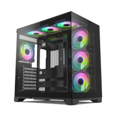 Корпус для ПК Forza FZ-G42A Seaview TG ATX Case, black, w/o psu, Tempered glass front panel, 1x3,5', 3x2,5',USB3.