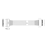 Кабель Amphenol RPC98-0040 Cable PCIe 4x (64pin)  -TO-  U.2  SFF8639  , 85 Ohm, PCIe Gen4,  L:70cm