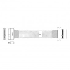 Кабель Amphenol RPC98-0040 Cable PCIe 4x (64pin)  -TO-  U.2  SFF8639  , 85 Ohm, PCIe Gen4,  L:70cm