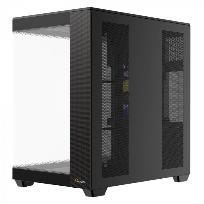 Корпус для ПК Ocypus Case Delta C74 BK ARGB ATX / win / black / 2 ARGB fans / no PSU /Tempered Glass