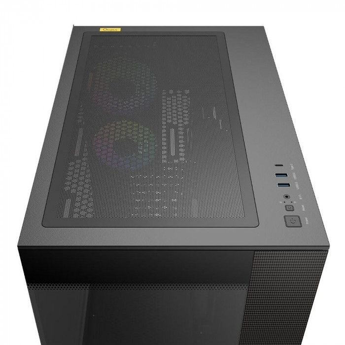 Корпус для ПК Ocypus Case Delta C74 BK ARGB ATX / win / black / 2 ARGB fans / no PSU /Tempered Glass