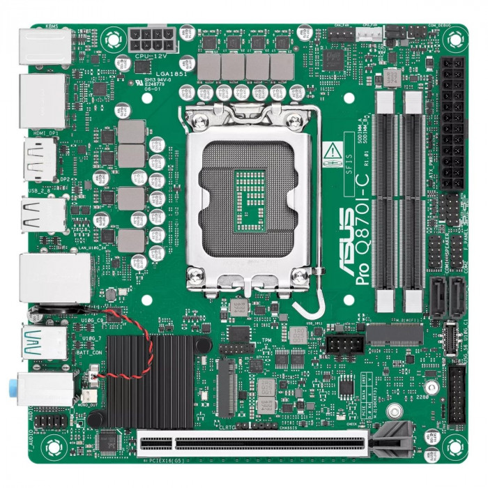 Материнская плата ASUS PRO Q870I-C-CSM LGA1851 mini-ITX 2xDDR5 PCIEx16 M.2 USB-C 2xDP HDMI GLAN