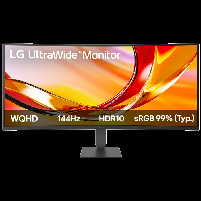 Монитор 34' LG 34U620B-B  Curved VA, 3440x1440, 144Hz, 5ms, 300сd/m, 3000:1, HDR10 | 2xHDMI(2.0), DP(1.4) | HAS, ExPSU, Vesa 100, Black