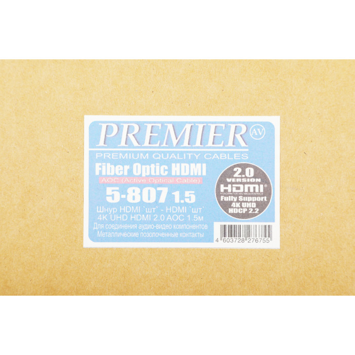 Кабель соединительный аудио-видео Premier 5-807 HDMI (m)/HDMI (m) 1.5м. черный (5-807 1.5)