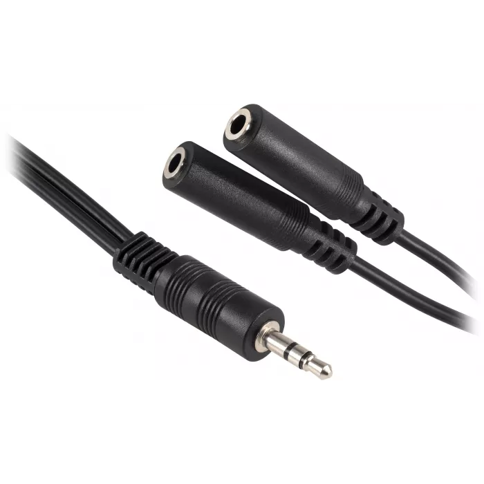 Адаптер аудио Buro BU-2XJACK-JACK 2xJack 3.5 (f)/Jack 3.5 (m) 0.2м. черный