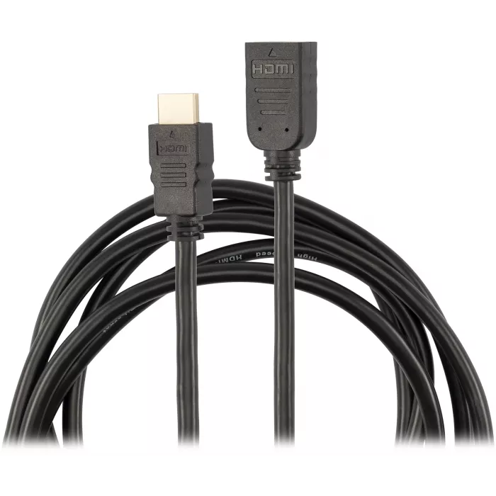 Кабель-удлинитель аудио-видео Buro HDMI (m)/HDMI (f) 2м. позолоч.конт. черный (BU-HDMI2.0-EXTND-2M)
