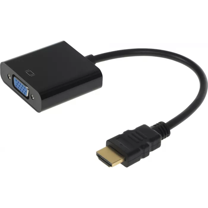Переходник KingPrice KP-HDMI(m)-VGA(f) HDMI (m)/VGA (f) 0.1м. черный