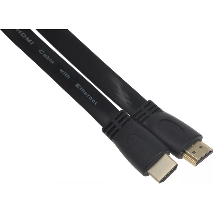 Кабель аудио-видео High Speed ver.1.4 Flat HDMI (m)/HDMI (m) 1.5м. позолоч.конт. черный
