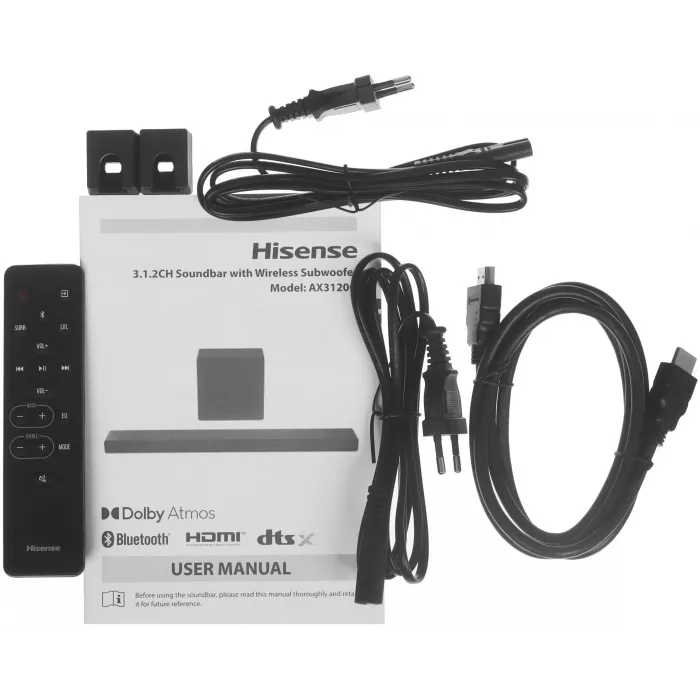 Саундбар Hisense AX3120Q 3.1.2 200Вт+240Вт черный