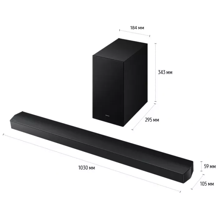 Саундбар Samsung HW-B750F/RU 5.1 150Вт+250Вт черный