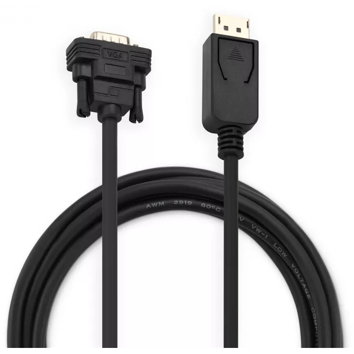 Кабель аудио-видео Buro 1.1v DisplayPort (m)/VGA (m) 3м. позолоч.конт. черный (BHP DPP_VGA-3)