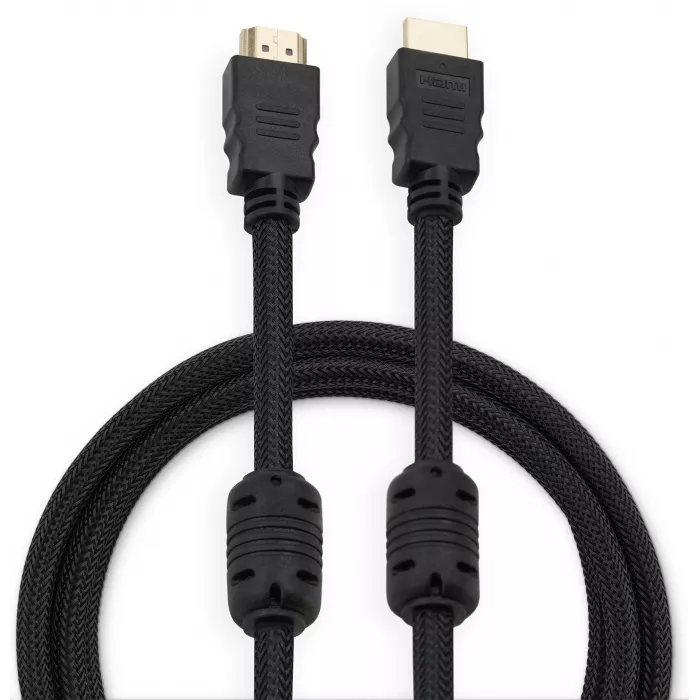 Кабель аудио-видео Buro HDMI (m)/HDMI (m) 2м. феррит.кольца позолоч.конт. черный (HDMI-V1.4-2MC)