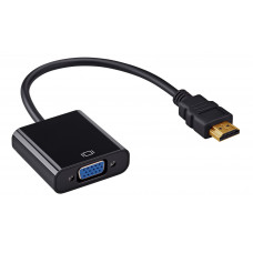Переходник Buro HDMI (m)/VGA (f) 0.1м. черный (HDMI-M-VGA-F)