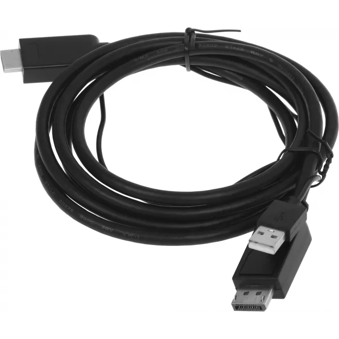 Кабель-переходник аудио-видео Buro HDMI (m)/DisplayPort (m) 2м. позолоч.конт. черный (HDMI-DP-2M)
