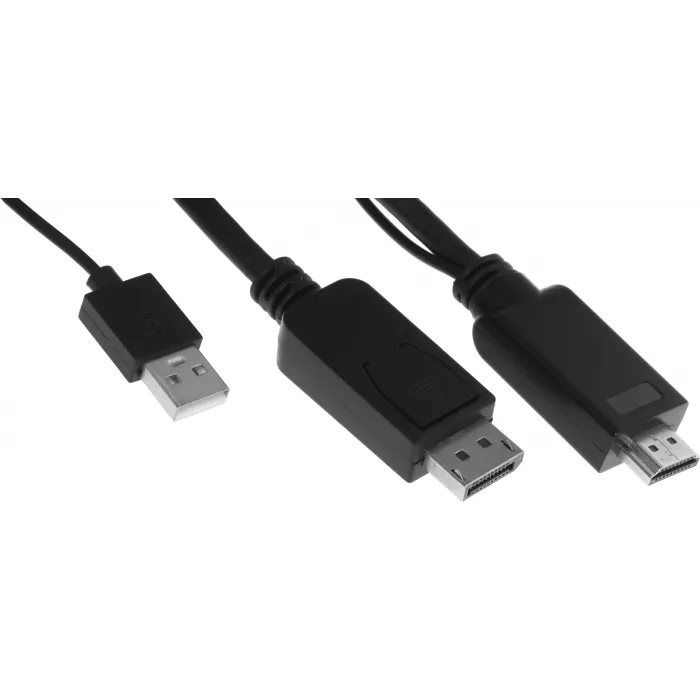 Кабель-переходник аудио-видео Buro HDMI (m)/DisplayPort (m) 2м. позолоч.конт. черный (HDMI-DP-2M)